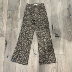 Wild Style Leopard Print Flare Jeans